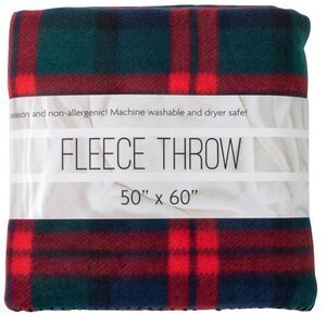 Plaid Fleece Throw Blanket 50" x 60" Makes A Cozy Gift For Sofa Livingroom chair